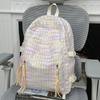 Школьная сумка осень и зима новая литературная клетчатая школьная сумка студенческий классный рюкзак большая вместимость девочка повседневный легкий городской рюкзак