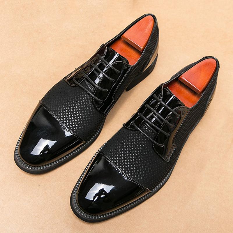 Designer Gentleman Mixed Patchwork Leather Oxford Shoes For Men Moccasins Wedding Prom Homecoming Party Footwear Zapatos Hombre