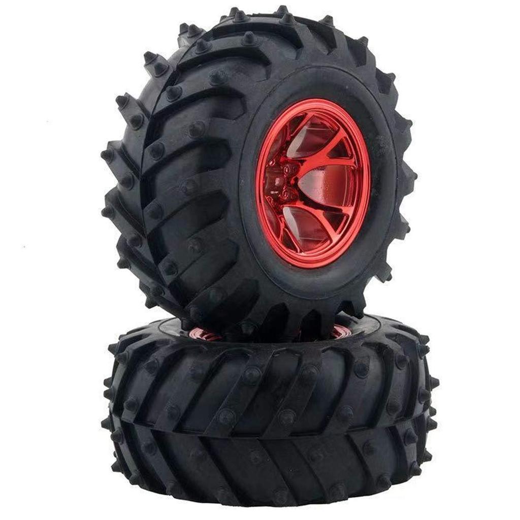 Haruhana Tires of for Scale RC Monster and Big Tires and 129mm Diameter 52mm Inner 57mm Compatible with 12mm Hex Wheel Includes Inner Tires and Wheels