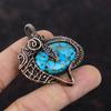 Copper Blue Turquoise Pendant Copper Wire Wrapped Gemstone Pendant Handmade Wire Wrap Jewelry Dainty Pendant For Gift Amazing Copper Jewelry