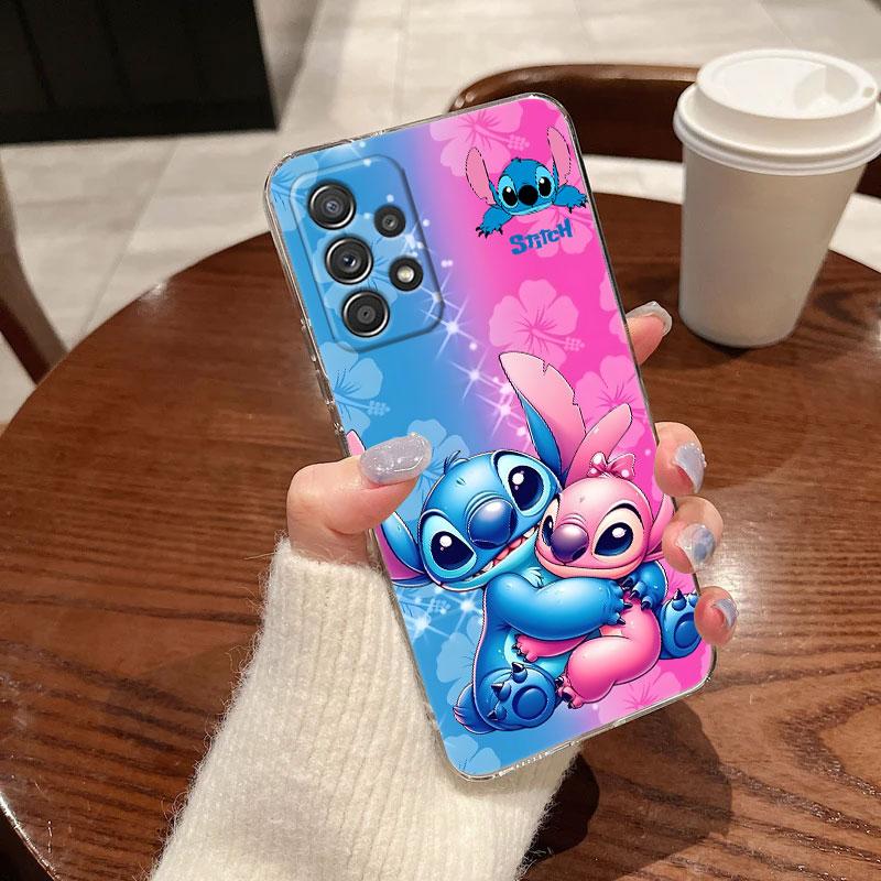 Прозрачный чехол Stitch And Angel Friends для Samsung Galaxy A57 A37 A56 A36 A55 A54 A35 A26 A07 A17 A16 A06 A34 A15 Мягкая крышка Disney