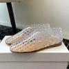 Fashion Luxury Designer Hollow Jelly Flat Sandals Women Fashion Breathable Comfortable Mules Shoes for Women Summer Elegant Beach Flats