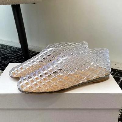 Модные Роскошные Дизайнерские Полые Желейные Плоские Сандалии Женские Модные Дышащие Удобные Туфли-Мюли для Женщин Летние Элегантные Пляжные Балетки