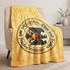 Vintage Eagle Emblem Flannel Throw Blanket Retro Badge Pattern Print Soft Warm Blanket for Sofa Bedroom Home Decor Gift