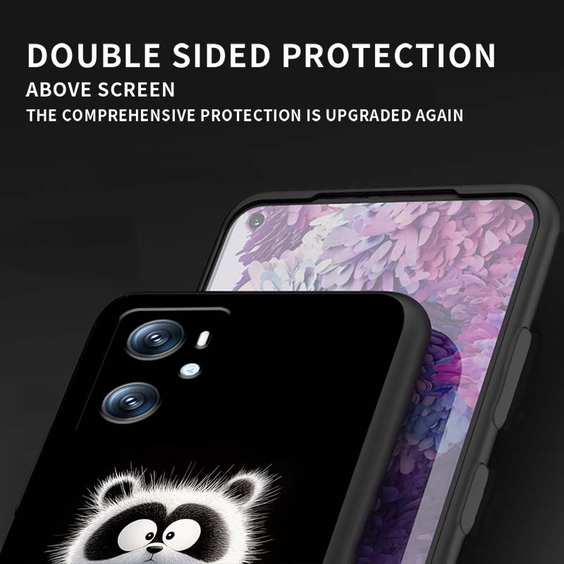 Иллюстрация мультяшного аниме-кота Для OPPO Reno 5 6 7 A96 A40 A58 Realme GT A74 A78 Neo2 A74 A78 Find X5 X3 X7 X8 Черный Чехол для Телефона