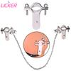 LICKER 1 пара зажимов для сосков с цепочками и колокольчиками, зажим для груди, стимулятор сосков, секс-игрушки для женщин, удовольствие для взрослых, игра