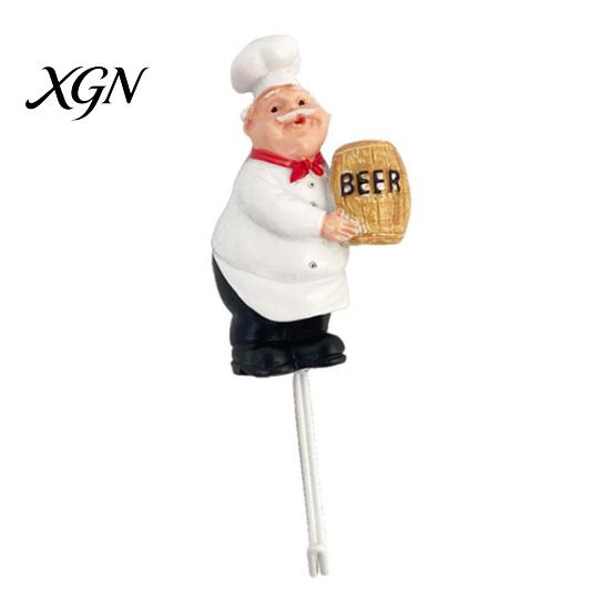 Wall Mounted Hooks for Shopping Bags Chef Style Sticky Hook, Resin Kitchen Organizer, Adhesive Decorative Hook Spatulas Rags And Aprons Nail
