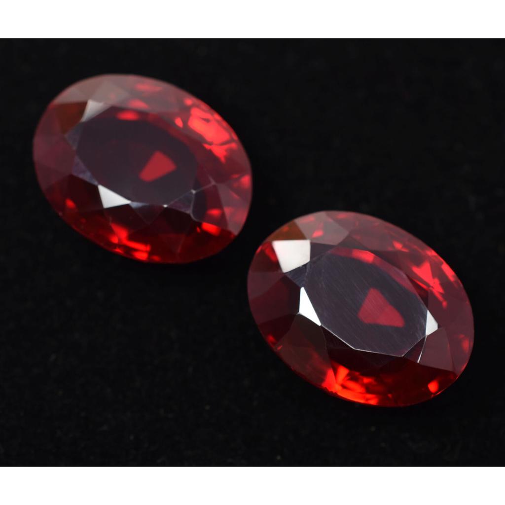 Natural Ruby Loose Gemstone 60 ct Bloody Redf Oval Cut Pair for Jewelry Making and Gem Collections