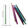 Rainbow Reusable Drinking Straw Environmentally Friendly Stainless Steel Straws Set with Cleaner Brush