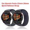Sports Nylon Loop Watchband for Garmin Tactix 7Pro Fenix 7X 6X 7 5 6 Pro 5X Plus 3 3HR Bracelet for Garmin Band 26mm 22mm Strap
