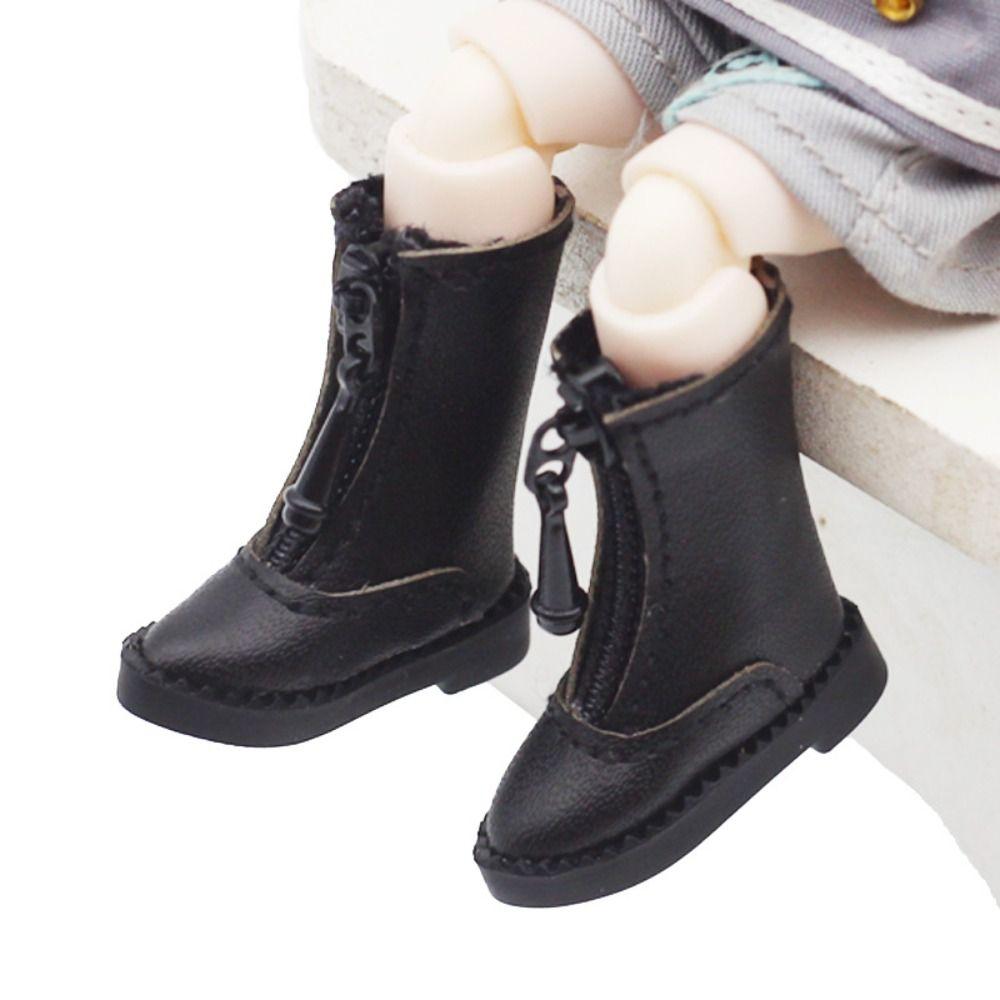 1 пара высоких кожаных ботинок для куклы Obitsu 11, металлическая молния, 1/12, ботинки для куклы BJD, Holala