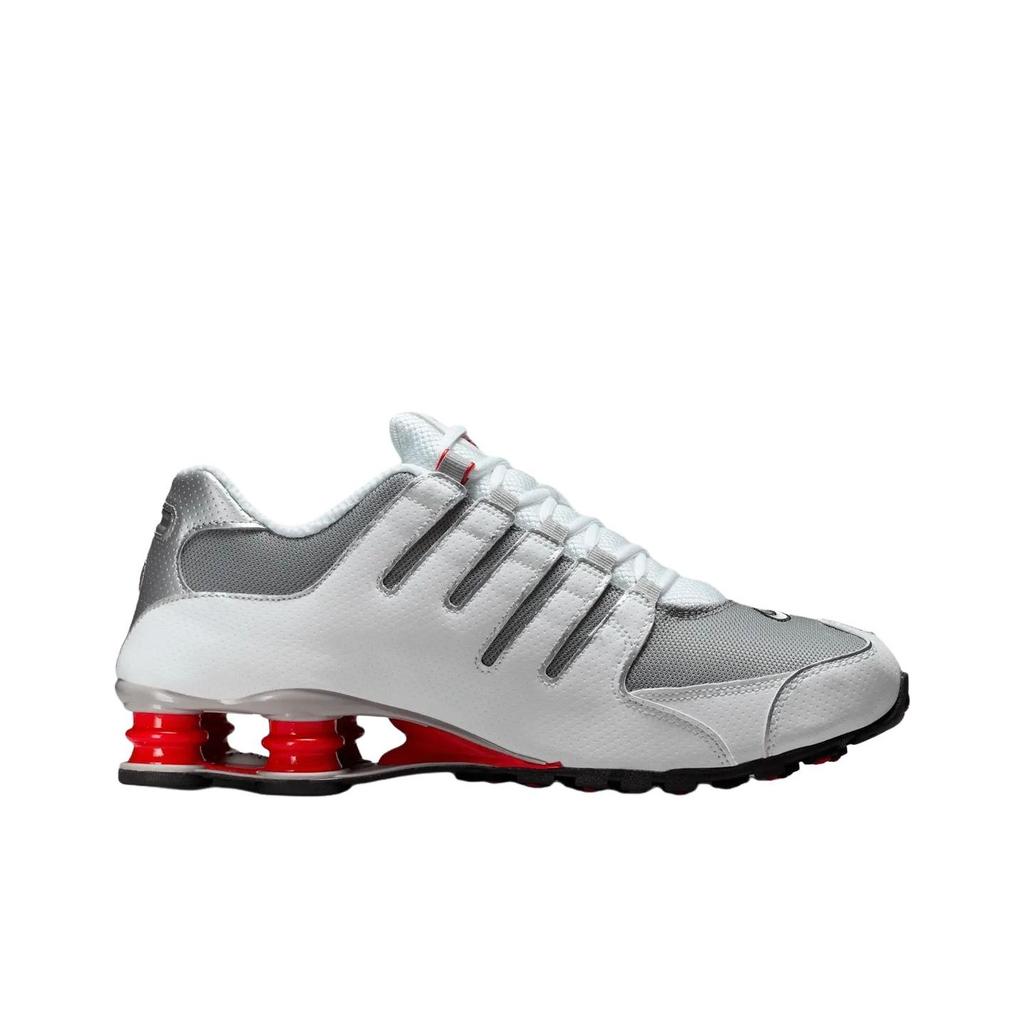 Nike Кроссовки Shox NZ Унисекс Белый Университетский Красный Черный Металлик Серебристый 378341-104