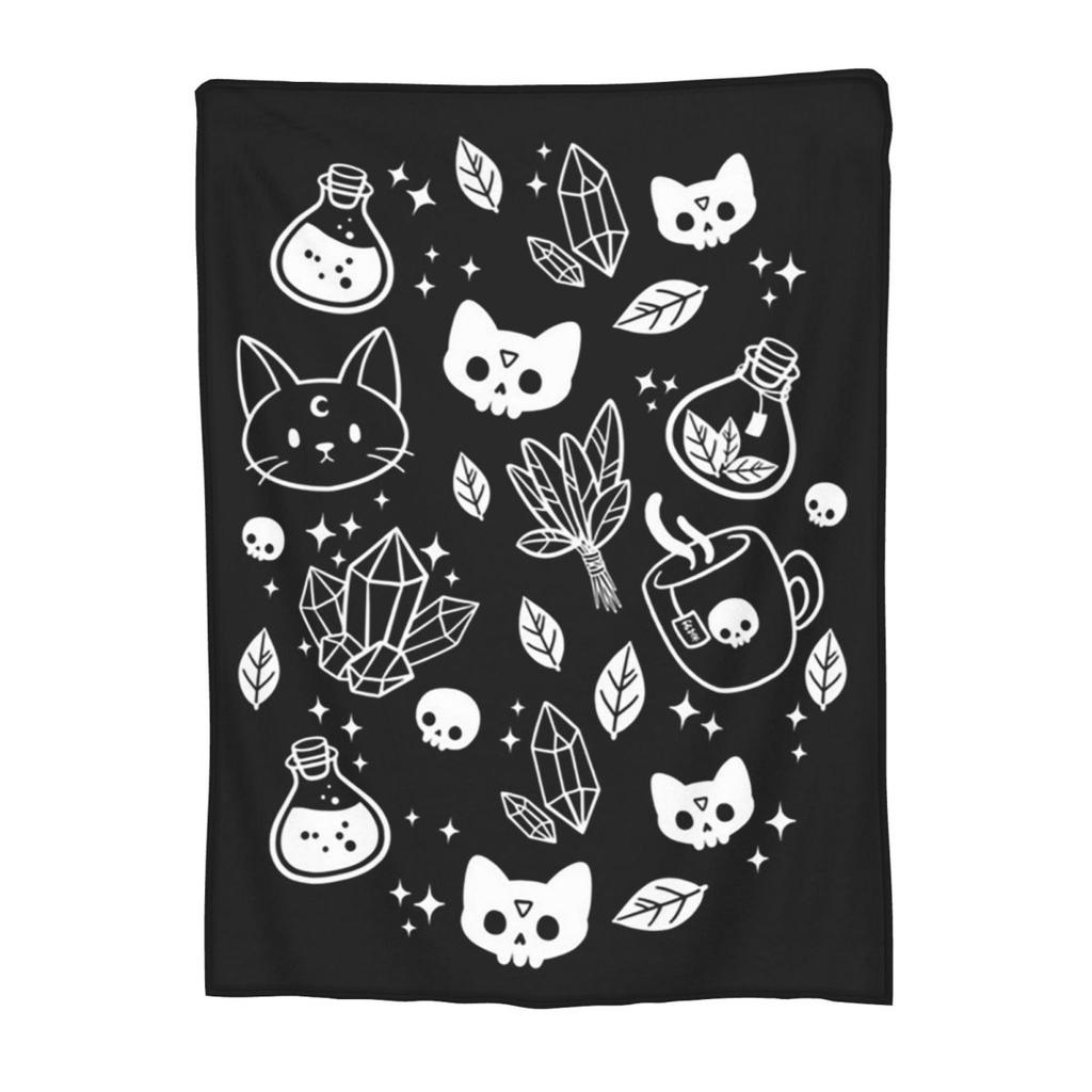 Herb Witch Black And White Nikury Blanket Flannel Sofa Throw Blanket Portable for Home Bedroom Outdoor Throws Bedspread Quilt