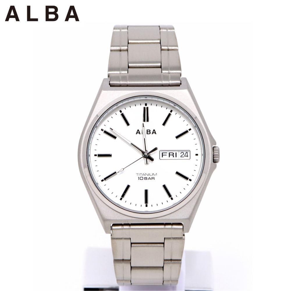 Часы Seiko Watch Alba, кварцевые, титановые, водонепроницаемые, для повседневной жизни, аналоговые, SEIKO ALBA, мужские (10 АТМ) (титан (AEFJ412))