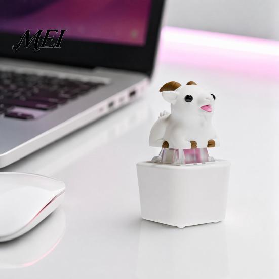Сенсорная тактильная игрушка-антистресс 1/2 шт. Клавиатура-коза Fidget со звуком, Перезаряжаемая игрушка-щелкалка для пальцев в виде овцы, Брелок-животное с кнопкой для снятия стресса