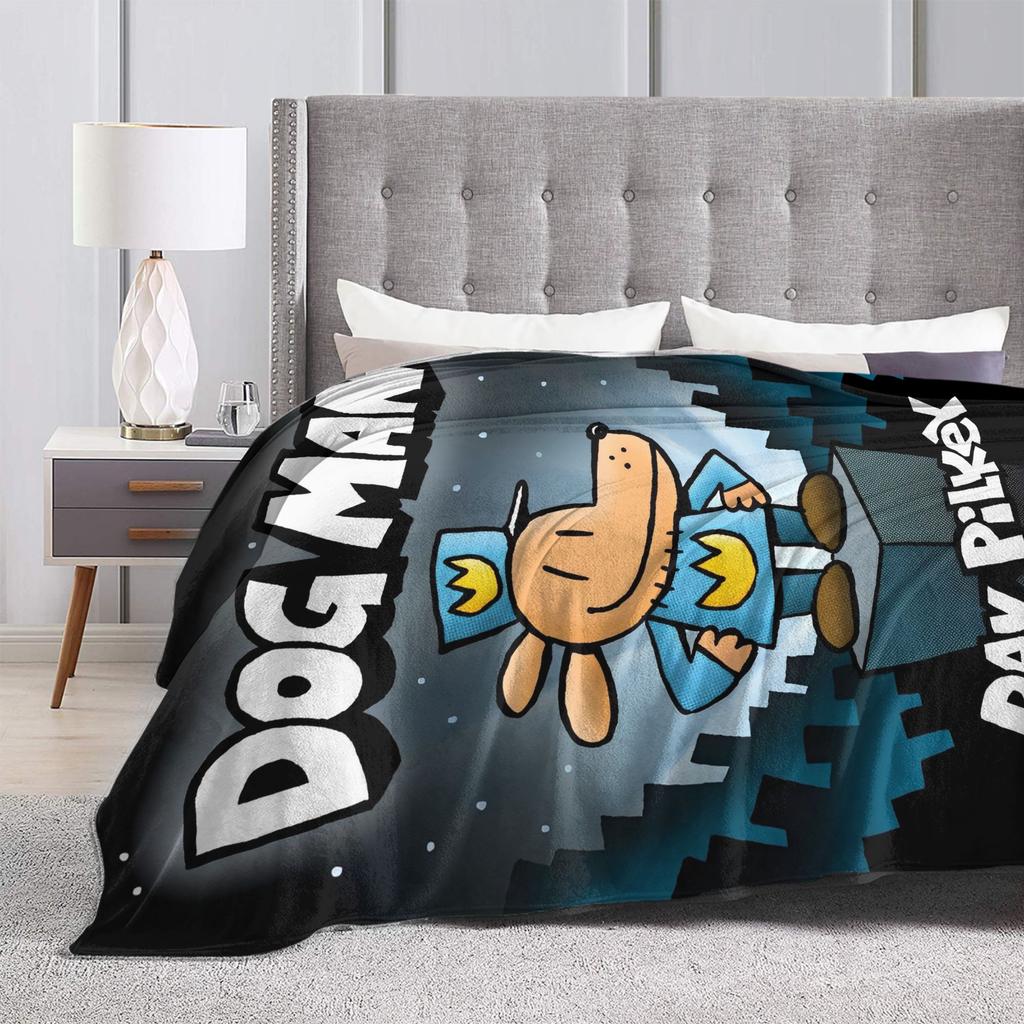 Anime Dog Man Cartoon  Blanket  Flannel Novelty Warm Throw Blanket for Chair Covering Sofa Spring/Autumn