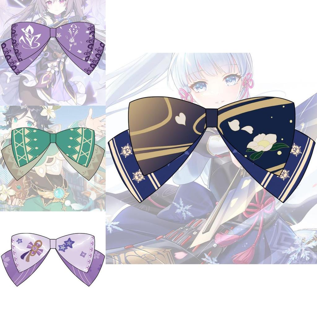 Аниме Genshin Impact Хутао Бант Заколка для волос Аксессуары для волос для девочек Реалистичный и нежный дизайн