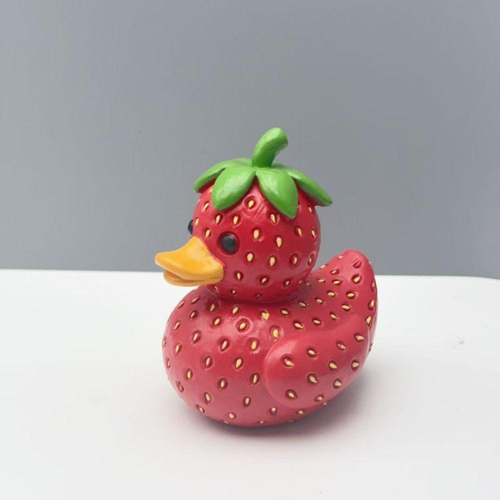 Cartoon Duck Figurine Resin Animal Sculpture Micro Landscape Miniatures Ornament Cabinet