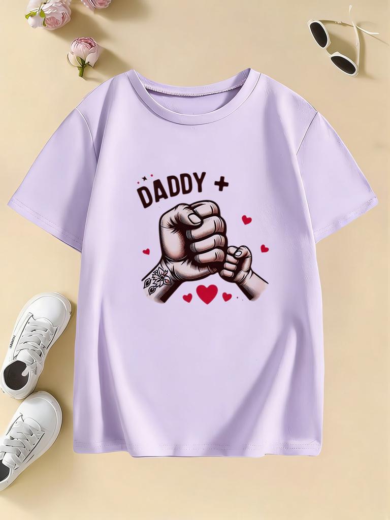 Daddy Love Me Design T Shirts Kids Children's T-shirt Boys Girls Summer Spring Casual Top Tee