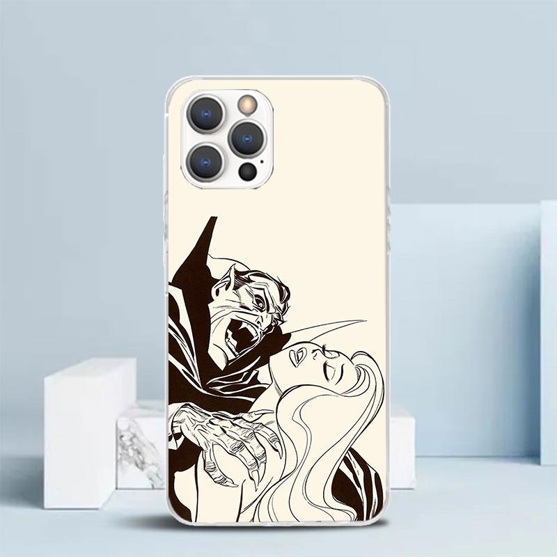 Gothic Vampire Scarlet Art Soft Cover for iPhone 16 17 Air 15 14 Pro Max 16E Phone Case 13 Mini 12 11 7 SE 8 Print Pattern Fit C