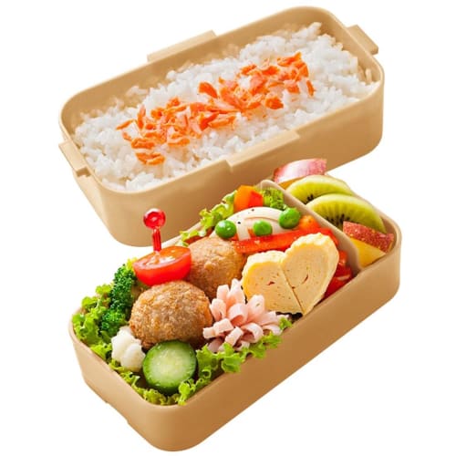 Skater Tanuki Bento Box, 600ml, Antibacterial, Soft Filling, Dome-Shaped Lid, Two-Tier, Women's, Made In Japan, PFLW4AG-A