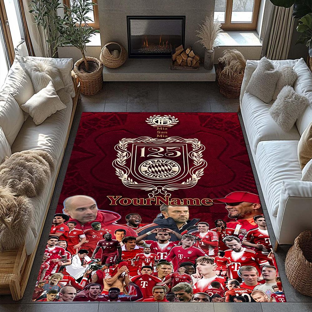 Bayern Munich Personalized Text Carpet Suitable for Outdoor Playrooms Entryway Dining Room Anti-slip Rug Decorate Offices