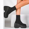 Женские носки, сапоги, женская обувь 2025 года, новая европейская и американская мода, трикотажная обувь на толстой подошве для женщин, сапоги на платформе