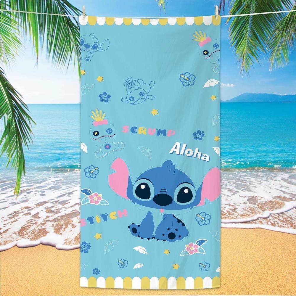 Western Anime Pattern Soft Thick Microfiber Large Towel For Children Beach Swimming