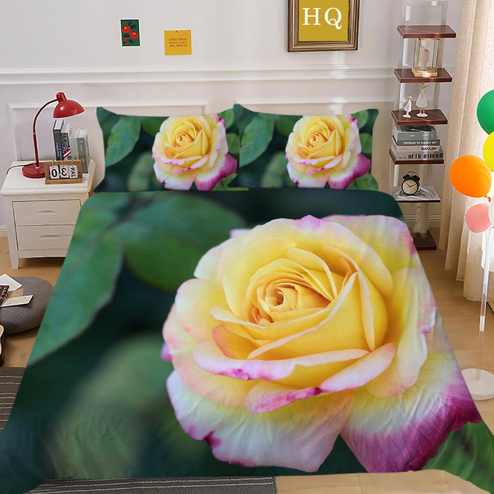 Домашнее постельное белье с цветочным принтом, полноразмерные покрывала из микрофибры, высокое качество, дизайн, декор для спальни для девочек