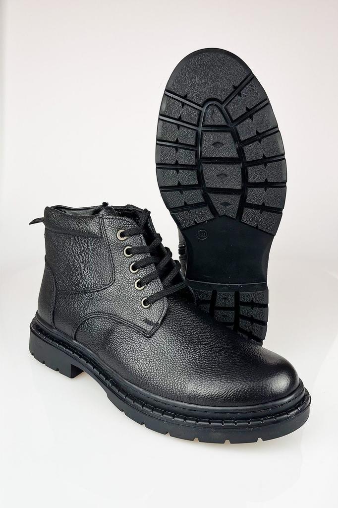 Мужские модные ботинки из натуральной кожи на тонком каблуке, кожаные ботинки, черные морозостойкие зимние ботинки на молнии, обувь