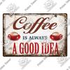 Decor Coffee Vintage Tin Sign Metal Sign Decorative Plaque Retro Plate Cafe Kitchen Living Room Coffee Bar Decoration