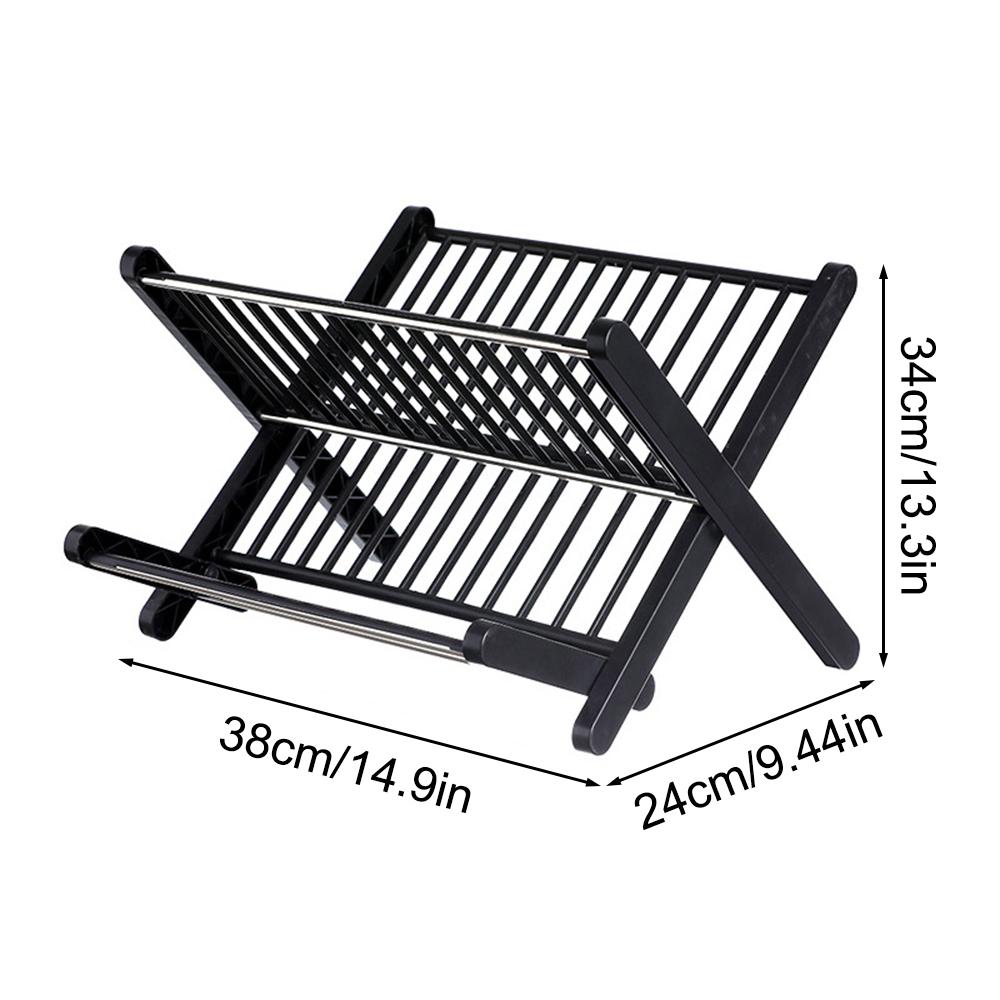 Стеллаж для хранения на кухне, двухуровневый, складной, для слива, вместительная емкость и поднос, многоцелевой, для хранения посуды, миски и подносы