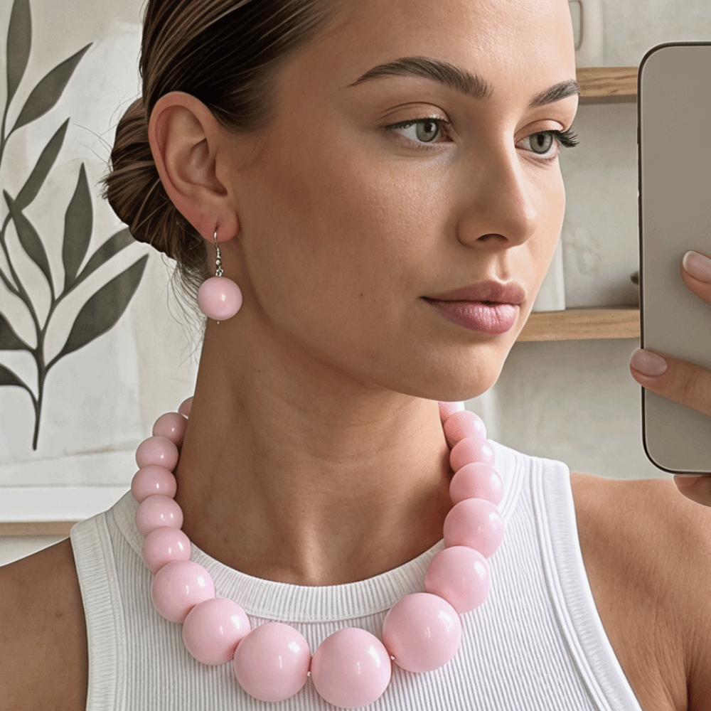 3 pcs/set Exaggerated Jewelry Set Gradient Size Drop Earrings Necklace Earrings Set Women