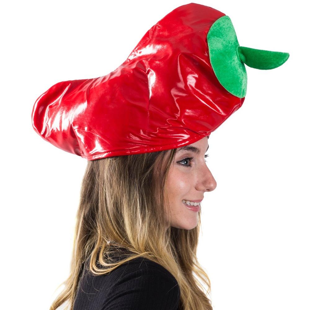 Funny Party Hats Red Pepper Hat Adults Teens Cinco De Mayo Party Hats Role-playing Stage Novelty Chili Dress Up Party Supplies