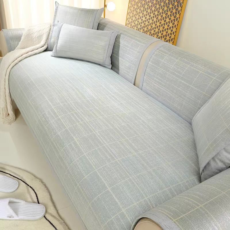 Houndstooth Sofa Cushion Summer Summer Summer Summer Mat Ice Silk Non-Slip Non-Stick Wool Nordic Simple Living Room Cover Cover Cloth