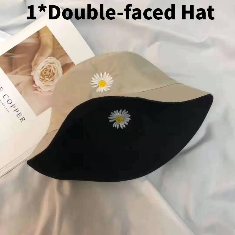 Embroidery Doublesided Magritte Bucket Cap Stylish Sun Protection Hat Fisherman