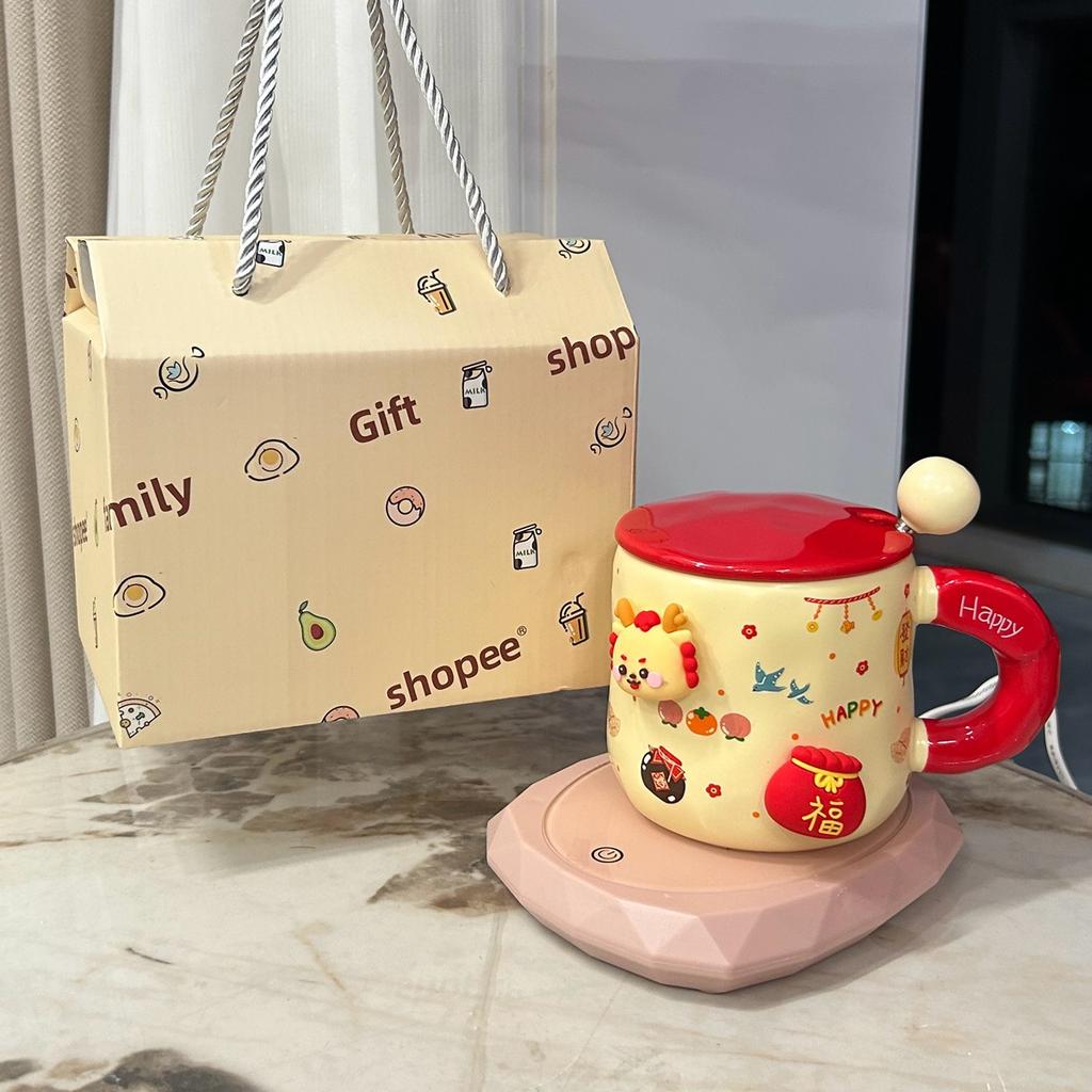 Подарок на Новый год для девочек Год Дракона Чашка Маленький подарок для лучших друзей Подруга Практичная чашка для воды Креативная подарочная коробка Кружка
