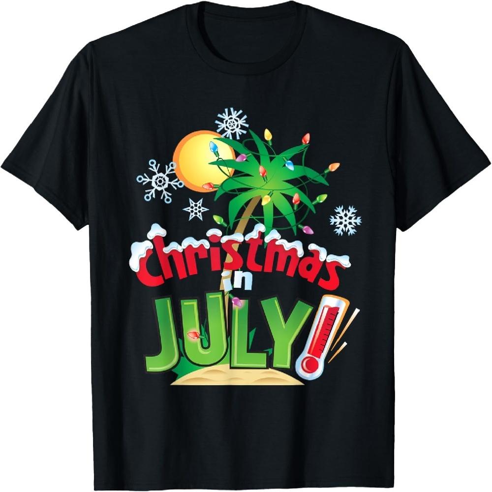 Funny Christmas in July Shirt Summer Beach Vacation Xmas T-Shirt