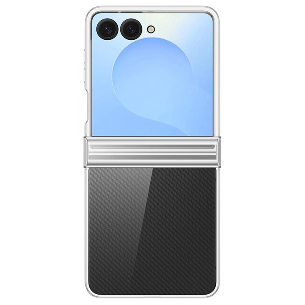 Чехол для Samsung Galaxy Z Flip7 5G, конструкция шарнира, гальванизированный ПК, прозрачная крышка для телефона