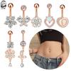 14G Belly Button Rings Stainless Steel Barbells for Women Girls Navel Rings GZ Body Jewelry Navel Piercings