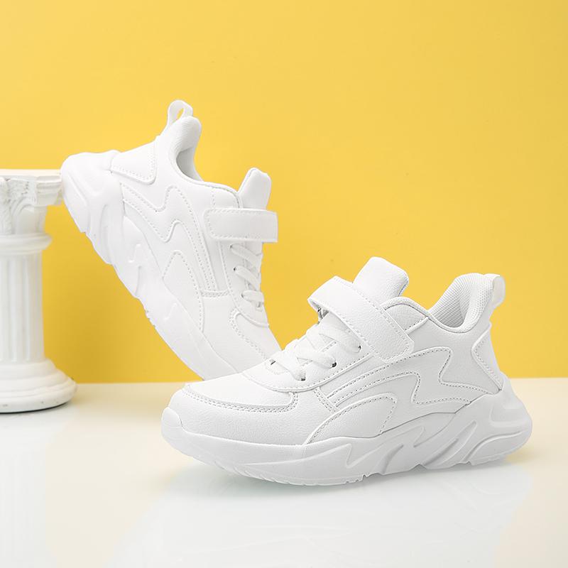 Детские кроссовки Модная детская спортивная обувь для мальчиков Удобная обувь Повседневная обувь для ходьбы Студенческая обувь для улицы Беговые кроссовки Черно-белые