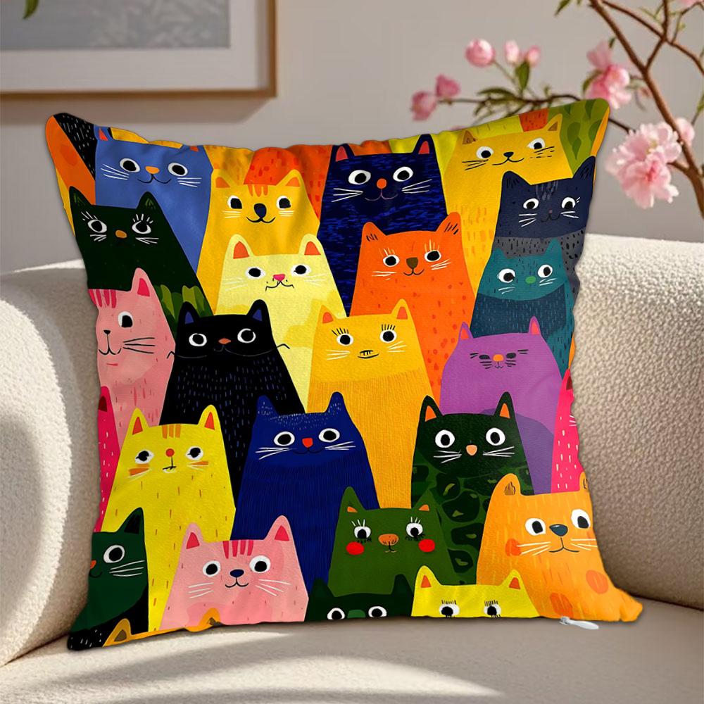Kawaii cats Ornamental Pillows Decorative Cushion Covers x Cushions Cover Home Decor Items Decorations Bedroom