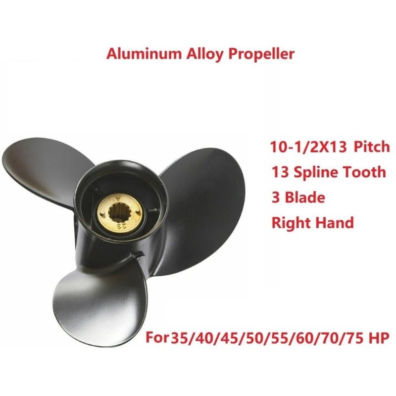 3Blade Outboard Propeller for 25HP 30HP 35HP 40HP 45HP 48HP 50HP 55HP 60HP 70HP Engines 48-816704A45, 13 Tooth Splines