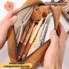 Large Capacity Stationery Bag Solid Color Storage Bag Pencil Case  Stationery Storage