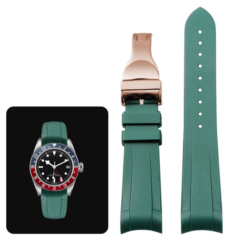 Классический высококачественный резиновый ремешок для часов Tudor Black Bay GMT с застежкой-молнией, черный, синий, красный, 22 мм