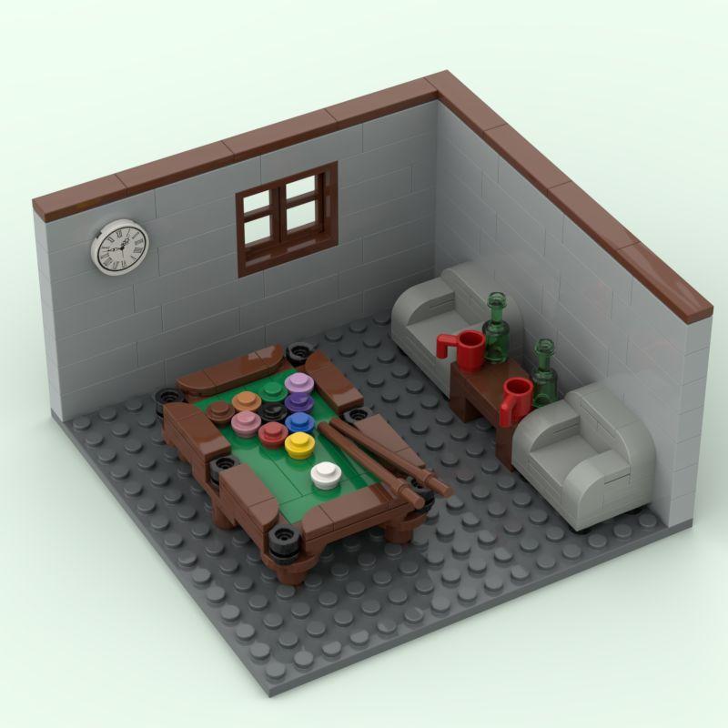 Панорамный вид Угловая комната Бар Кухня Сцена Сделай сам Сборка Праздничный подарок Украшение Строительный блок