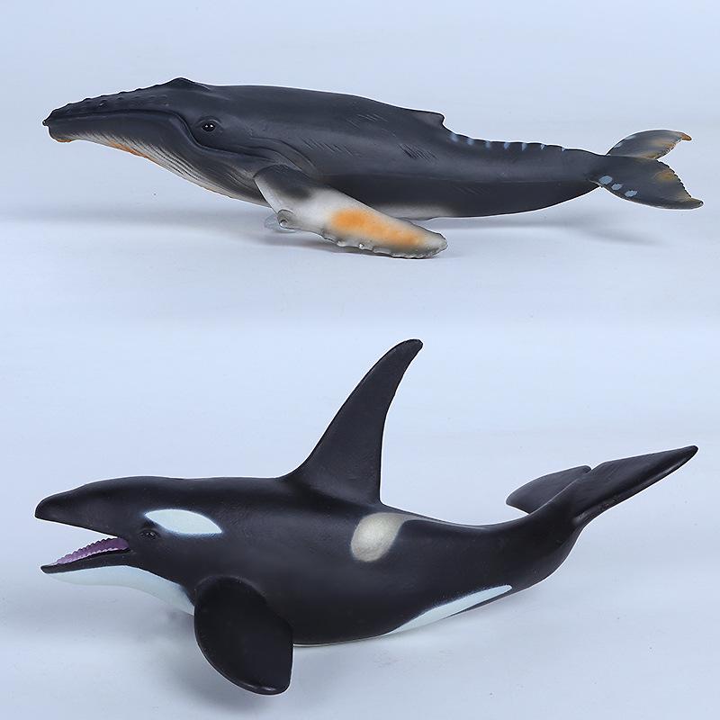 Cross-Border Marine Life Model Toy: Gray Whale, Orca, Humpback, Narwhal, Great White Shark