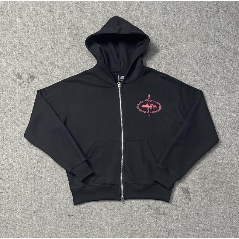 Corteiz Classic Ship Print Fleece Hoodie Sweatshirt Men Women Streetwear Loose Fit Casual Wear