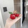Pear Fruit Pendant Strawberry Bag Pendant Cute Leather Keychain  Women