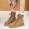 Женские осенние и зимние флисовые теплые зимние сапоги, повседневные женские рыцарские сапоги больших размеров
